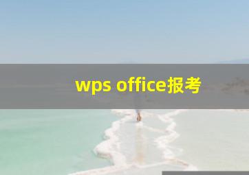 wps office报考